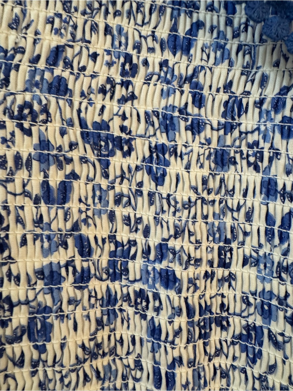 Sugarlips Blue Floral Smocked Maxi Dress - Picture 13 of 15